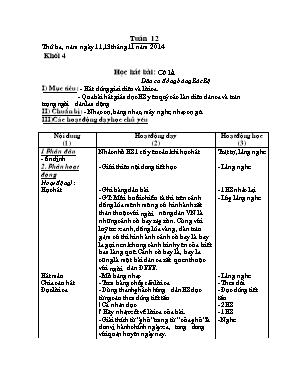 Giáo án Âm nhạc Lớp 4 - Tuần 12